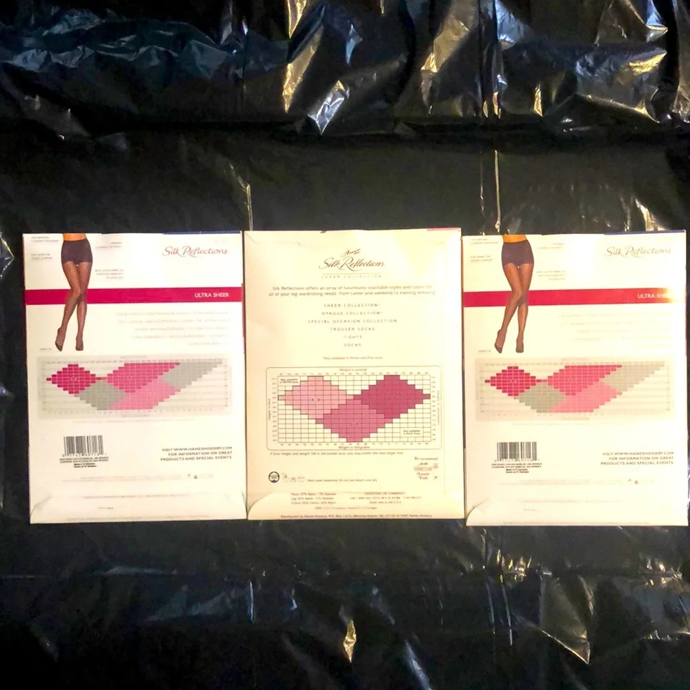 Three pairs of Hanes Silk Reflections pantyhose